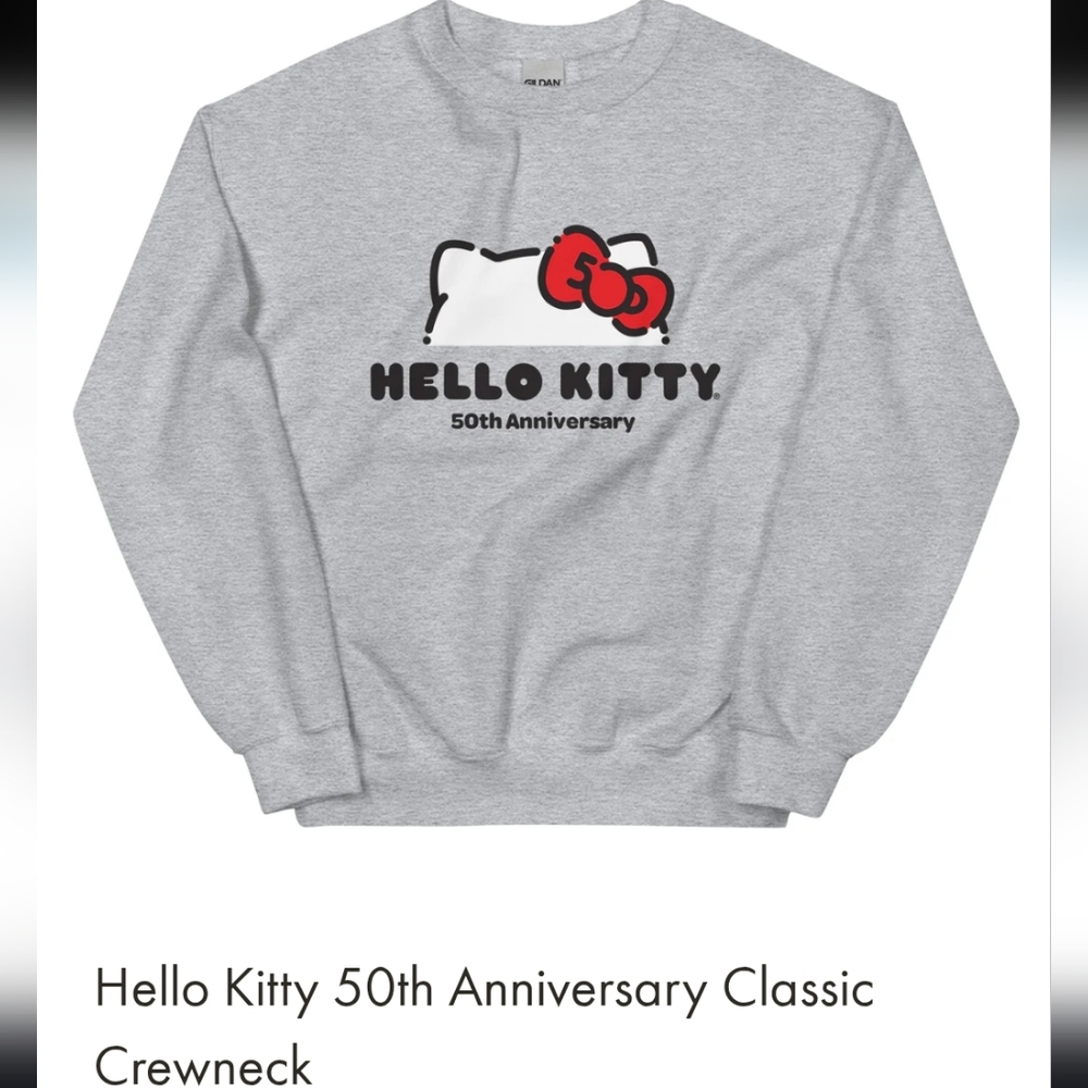 Hello Kitty 50th Anniversary Gray Sweatshirt NWt